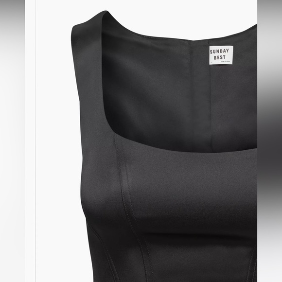 Aritzia Sunday Best Black Shiloh Satin Bustier - Picture 4 of 8